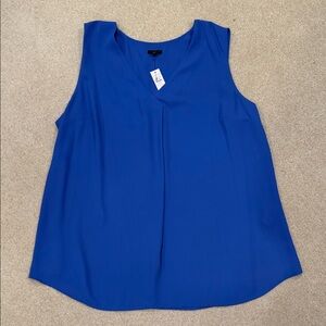 Talbots Blue V-Neck Sleeveless Blouse